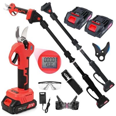 Non communiqué Cisaille électrique,OMOUZN,sécateur rechargeable 2-en-1,avec manche télescopique,moteur sans balais,sécateur électrique 21 V,équipé de 2 batteries de 2 000 mAh,900 W - Publicité Non communiqué Cisaille électrique,OMOUZN,sécateur rechargeable 2-en-1,avec manche télescopique,moteur sans balais,sécateur électrique 21 V,équipé de 2 batteries de 2 000 mAh,900 W - Publicité