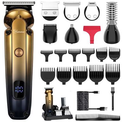 Non communiqué Kit de Tondeuse à Barbe + Cheveux HATTEKER 7en1 Or - Publicité Non communiqué Kit de Tondeuse à Barbe + Cheveux HATTEKER 7en1 Or - Publicité