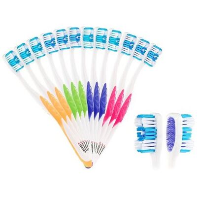 Newgen Medicals : 12 brosses à dents 4 couleurs - Adultes - Poils durs - Publicité Newgen Medicals : 12 brosses à dents 4 couleurs - Adultes - Poils durs - Publicité