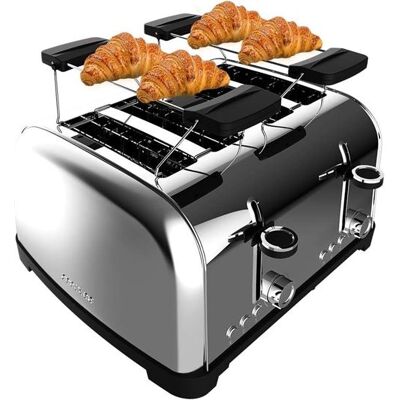 Non communiqué Grille-pain Inox 4 Fentes 1700W Support Baguette - Publicité Non communiqué Grille-pain Inox 4 Fentes 1700W Support Baguette - Publicité