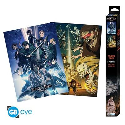 Ensemble de 2 posters Attack on Titan - Style chibi - 38 x 52 cm - Publicité Ensemble de 2 posters Attack on Titan - Style chibi - 38 x 52 cm - Publicité