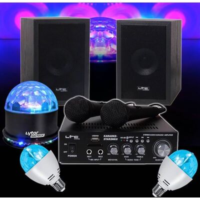 Ibiza Sound Pack Karaoké 2x50W STAR2MKII + SUNMAGIC RVB 2 Mini Diams - Publicité Ibiza Sound Pack Karaoké 2x50W STAR2MKII + SUNMAGIC RVB 2 Mini Diams - Publicité