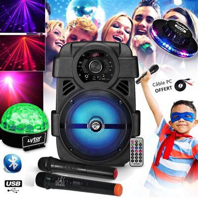 Non communiqué Pack Karaoké SONO DJ Ambiance Batterie 400W - USB/Bluetooth + Microphones sans fil, jeux de lumière, Noël, cadeaux, Anniversaire - Publicité Non communiqué Pack Karaoké SONO DJ Ambiance Batterie 400W - USB/Bluetooth + Microphones sans fil, jeux de lumière, Noël, cadeaux, Anniversaire - Publicité