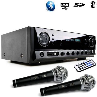 LTC Audio ampli hifi stereo karaoke home-cinéma ltc auio atm6500bt 100w + 3x20w + usb bluetooth fm aux dvd + 2 micros - Publicité LTC Audio ampli hifi stereo karaoke home-cinéma ltc auio atm6500bt 100w + 3x20w + usb bluetooth fm aux dvd + 2 micros - Publicité