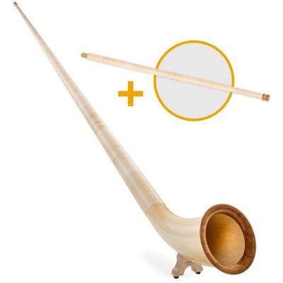 Lech Gold Lechgold cor des Alpes Deluxe F 360 cm set en 3 parties y compris l'embouchure Fa# - Publicité Lech Gold Lechgold cor des Alpes Deluxe F 360 cm set en 3 parties y compris l'embouchure Fa# - Publicité