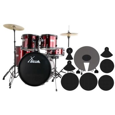 XDrum Rookie 22 Batterie Standard Rouge Avec Set Sourdines - Publicité XDrum Rookie 22 Batterie Standard Rouge Avec Set Sourdines - Publicité
