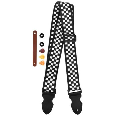 Générique Sangle de Guitare Universelle avec 3Pcs Médiator Celluloïd 2Pcs Antidérapant - Publicité Générique Sangle de Guitare Universelle avec 3Pcs Médiator Celluloïd 2Pcs Antidérapant - Publicité