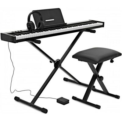 Non communiqué VISIONKEY-100 Clavier Piano Numérique 88 Touches avec Support et Tabouret - Piano Electrique Bluetooth & MIDI USB par Gear4music Noir - Publicité Non communiqué VISIONKEY-100 Clavier Piano Numérique 88 Touches avec Support et Tabouret - Piano Electrique Bluetooth & MIDI USB par Gear4music Noir - Publicité