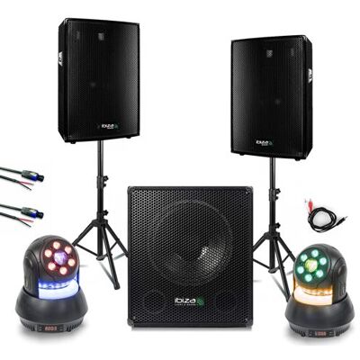 Non communiqué Pack Sono 1400W Total Ibiza - 2 Enceintes 300W DISCO8B - Caisson de Basses SUB15A - 2 Lyres Wash 30W - Fête DJ Soirée Club Bar Noir - Publicité Non communiqué Pack Sono 1400W Total Ibiza - 2 Enceintes 300W DISCO8B - Caisson de Basses SUB15A - 2 Lyres Wash 30W - Fête DJ Soirée Club Bar Noir - Publicité