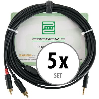 set de 5 Pronomic Stage J3RC-6m câble audio 3,5mm stéréo jack/cinch 6 m noir - Publicité set de 5 Pronomic Stage J3RC-6m câble audio 3,5mm stéréo jack/cinch 6 m noir - Publicité