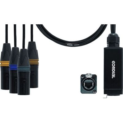 Cordial Adaptateur DMX - RJ45 4 XLR Mâles 3 Points 70 CM Câbles jack / instrument - Publicité Cordial Adaptateur DMX - RJ45 4 XLR Mâles 3 Points 70 CM Câbles jack / instrument - Publicité