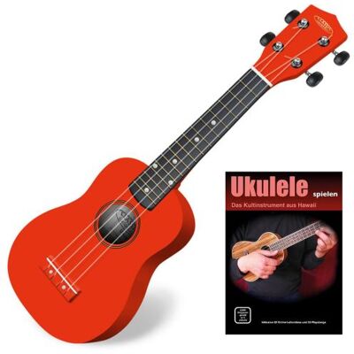 Classic Cantabile Soprano US-100 RD Ukulélé rouge - Publicité Classic Cantabile Soprano US-100 RD Ukulélé rouge - Publicité