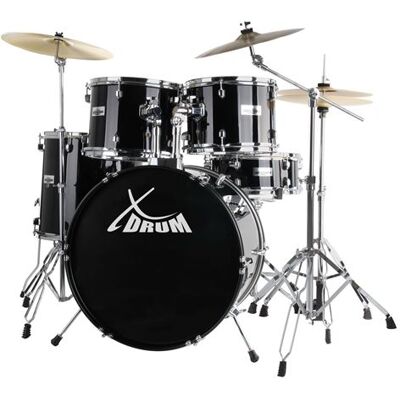 XDrum Semi 22 Standard batterie Midnight Black (noir) avec pied perche cymbale + cymbale crash - Publicité XDrum Semi 22 Standard batterie Midnight Black (noir) avec pied perche cymbale + cymbale crash - Publicité
