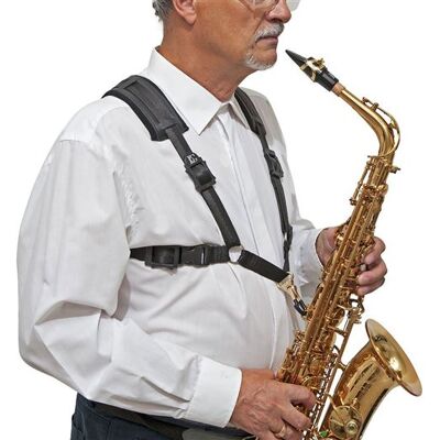 BG France Harnais Confort Sax - Mousqueton Métal - Homme (L) Cordons et harnais saxophones - Publicité BG France Harnais Confort Sax - Mousqueton Métal - Homme (L) Cordons et harnais saxophones - Publicité