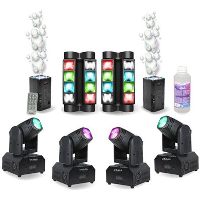 Non communiqué Pack Lumière 4 Lyres Beam Ibiza LED RGB 10W DMX - 2 Jeux Lumière Mini-Spider LED8-MINI - 2 Machines Bulles LED BUBBLE-DREAM - DJ Noir - Publicité Non communiqué Pack Lumière 4 Lyres Beam Ibiza LED RGB 10W DMX - 2 Jeux Lumière Mini-Spider LED8-MINI - 2 Machines Bulles LED BUBBLE-DREAM - DJ Noir - Publicité