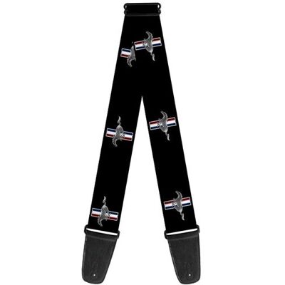 Buckle Down Buckle-down Sangle de guitare 34-60" Ford Mustang w/Bars Logo REPEAT - Publicité Buckle Down Buckle-down Sangle de guitare 34-60" Ford Mustang w/Bars Logo REPEAT - Publicité