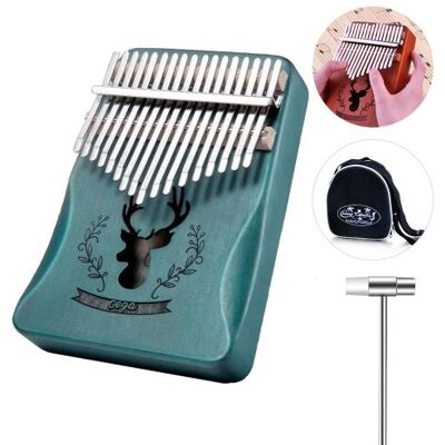 Générique Kalimba Pouce Piano 17 Touches en acajou avec sac marteau et livret de musique pour debutants enfants-vert - Publicité Générique Kalimba Pouce Piano 17 Touches en acajou avec sac marteau et livret de musique pour debutants enfants-vert - Publicité