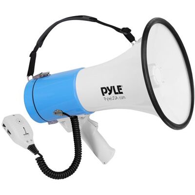 Non communiqué Mégaphone avec sirène - Pyle - 20 Watt - Blanc/Bleu - Publicité Non communiqué Mégaphone avec sirène - Pyle - 20 Watt - Blanc/Bleu - Publicité