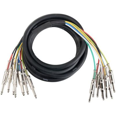 Pronomic MJJ8-3 Câble multicore - 8 x 6,3mm mono jack - 3m - Publicité Pronomic MJJ8-3 Câble multicore - 8 x 6,3mm mono jack - 3m - Publicité