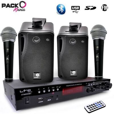 LTC Audio karaoké enfant hi-fi 100w + 2 micros usb sd bluetooth + radio fm + câbles - Publicité LTC Audio karaoké enfant hi-fi 100w + 2 micros usb sd bluetooth + radio fm + câbles - Publicité