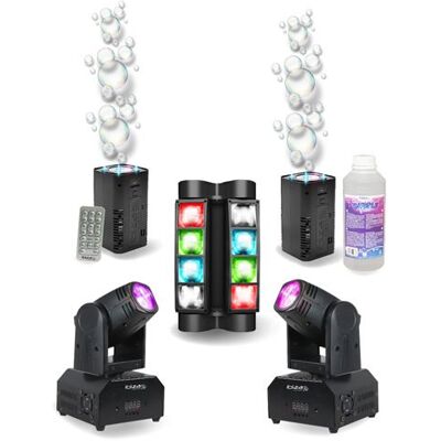 Non communiqué Pack Lumière 2 Lyres Beam Ibiza LED RGB 10W DMX - Jeu Lumière Mini-Spider LED8-MINI - 2 Machines Bulles LED BUBBLE-DREAM DJ Soirée Noir - Publicité Non communiqué Pack Lumière 2 Lyres Beam Ibiza LED RGB 10W DMX - Jeu Lumière Mini-Spider LED8-MINI - 2 Machines Bulles LED BUBBLE-DREAM DJ Soirée Noir - Publicité