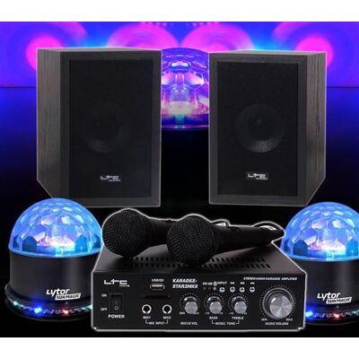Ibiza Sound Pack Karaoké enfant 2x50W STAR2MKII + 2 SUNMAGIC RVB - Publicité Ibiza Sound Pack Karaoké enfant 2x50W STAR2MKII + 2 SUNMAGIC RVB - Publicité