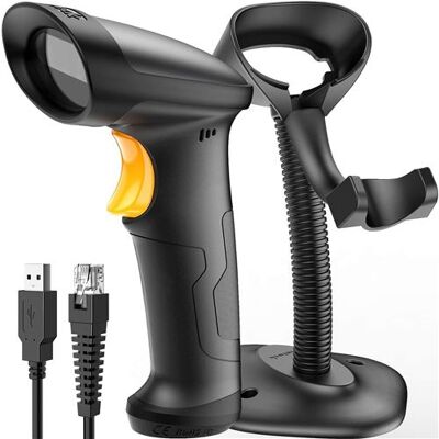 Usb lecteur de code-barres avec support, douchette filaire - Publicité Usb lecteur de code-barres avec support, douchette filaire - Publicité