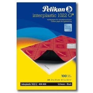 Pelikan 404400 lot de 100 feuilles de papier carbone interplastic 1022g a4 (noir) Noir - Publicité Pelikan 404400 lot de 100 feuilles de papier carbone interplastic 1022g a4 (noir) Noir - Publicité