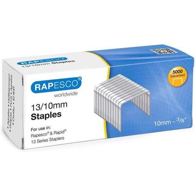 Agrafes - 13/10mm - Boite de 5000 - Argent/galvanisées - Rapesco - Publicité Agrafes - 13/10mm - Boite de 5000 - Argent/galvanisées - Rapesco - Publicité
