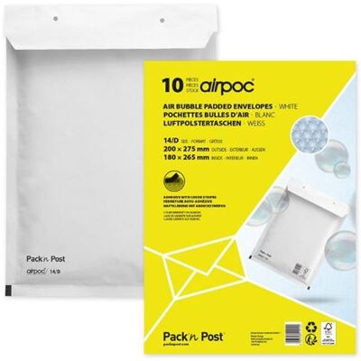 Mailmedia Enveloppes à bulles - 20x27,5cm - Référence D - Auto adhésive - Lot de 10 - GPV - Publicité Mailmedia Enveloppes à bulles - 20x27,5cm - Référence D - Auto adhésive - Lot de 10 - GPV - Publicité