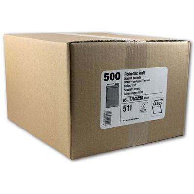 Enveloppes - Kraft - B5 - 176x250mm - Auto adhésive - Carton de 500 - GPV - Publicité Enveloppes - Kraft - B5 - 176x250mm - Auto adhésive - Carton de 500 - GPV - Publicité