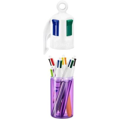 Pot de 6 Stylos à bille BIC 4 Couleurs Violet Violet - Publicité Pot de 6 Stylos à bille BIC 4 Couleurs Violet Violet - Publicité