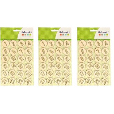 Non communiqué 3 kits de chiffres ronds en bois calendrier de l'Avent Marron - Publicité Non communiqué 3 kits de chiffres ronds en bois calendrier de l'Avent Marron - Publicité