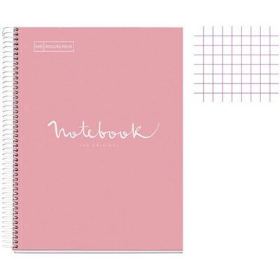 Non communiqué Cahier - A4 (21x29,7cm) - Petits carreaux - 120 pages - couverture en carton rose - à spirale - Notebook Miquelrius - Publicité Non communiqué Cahier - A4 (21x29,7cm) - Petits carreaux - 120 pages - couverture en carton rose - à spirale - Notebook Miquelrius - Publicité