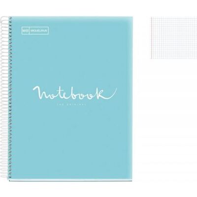Non communiqué Cahier - A4 (21x29,7cm) - Petits carreaux - 160 pages - couverture en polypro bleu ciel - à spirale - Miquelrius Bleu - Publicité Non communiqué Cahier - A4 (21x29,7cm) - Petits carreaux - 160 pages - couverture en polypro bleu ciel - à spirale - Miquelrius Bleu - Publicité