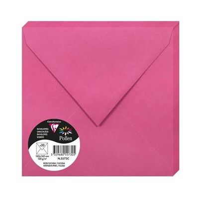 Enveloppes - Carré - 165x165mm - Pollen - Rose fuchsia - 20 unités - Clairefontaine Rose Fuchsia - Publicité Enveloppes - Carré - 165x165mm - Pollen - Rose fuchsia - 20 unités - Clairefontaine Rose Fuchsia - Publicité