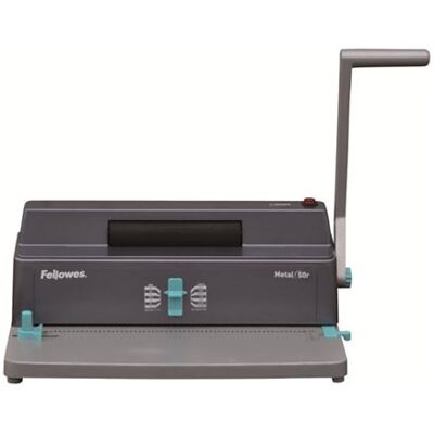Fellowes Metal 50R - Machine à relier - fil métallique - diamètre max. : 50 mm - perforation : 12 feuilles - reliure : 450 feuilles - Publicité Fellowes Metal 50R - Machine à relier - fil métallique - diamètre max. : 50 mm - perforation : 12 feuilles - reliure : 450 feuilles - Publicité