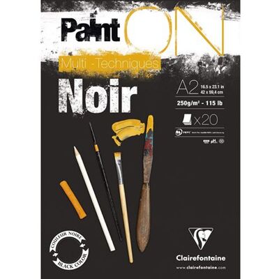 Clairefontaine Papier Noir Paint'ON A2 - Papier Artistique - Publicité Clairefontaine Papier Noir Paint'ON A2 - Papier Artistique - Publicité