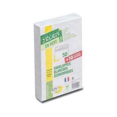 Non communiqué Lot De 60 Enveloppes Blanches Economiques C6 Sans Fen Ätre - Gpv - Publicité Non communiqué Lot De 60 Enveloppes Blanches Economiques C6 Sans Fen Ätre - Gpv - Publicité