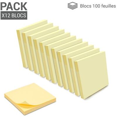 Non communiqué 1200 Notes autocollantes repositionnables 12 blocs de 100 feuillets 75 x 75 mm jaune Jaune - Publicité Non communiqué 1200 Notes autocollantes repositionnables 12 blocs de 100 feuillets 75 x 75 mm jaune Jaune - Publicité