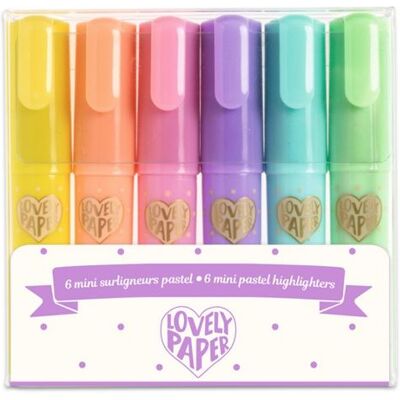 Surligneurs mini pastels Djeco - 6 pièces - Unisexe - Publicité Surligneurs mini pastels Djeco - 6 pièces - Unisexe - Publicité