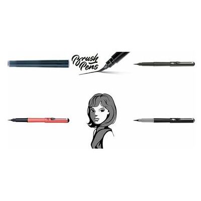 Non communiqué PentelArts Stylo pinceau Brush Pen, corps: noir/gris - Publicité Non communiqué PentelArts Stylo pinceau Brush Pen, corps: noir/gris - Publicité