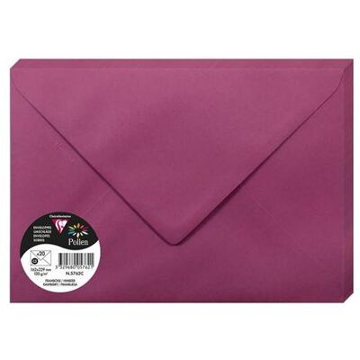 Enveloppes - C5 - 16,2x22,9cm - Pollen - Framboise - 20 unités - Clairefontaine - Publicité Enveloppes - C5 - 16,2x22,9cm - Pollen - Framboise - 20 unités - Clairefontaine - Publicité
