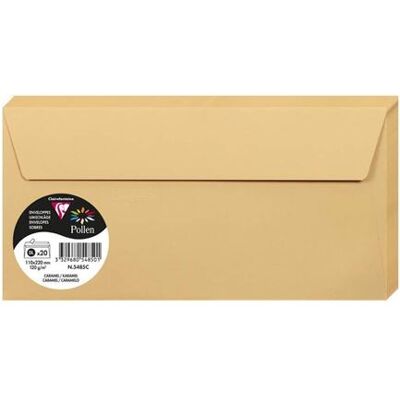 Pollen Enveloppes - Format DL - 110x220mm - Caramel - 20 unités - Clairefontaine - Publicité Pollen Enveloppes - Format DL - 110x220mm - Caramel - 20 unités - Clairefontaine - Publicité