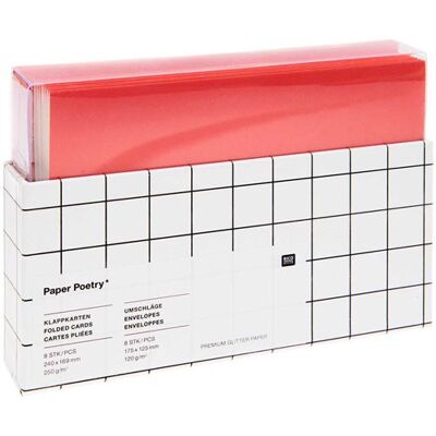 Non communiqué Set de cartes et enveloppes a paillettes - rouge mat Rose - Publicité Non communiqué Set de cartes et enveloppes a paillettes - rouge mat Rose - Publicité