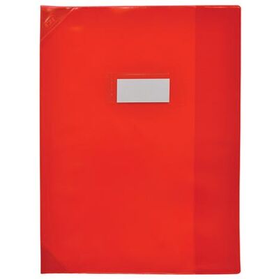 Non communiqué Protège-cahiers à rabat marque-pages 17x22cm Rouge translucide - Publicité Non communiqué Protège-cahiers à rabat marque-pages 17x22cm Rouge translucide - Publicité