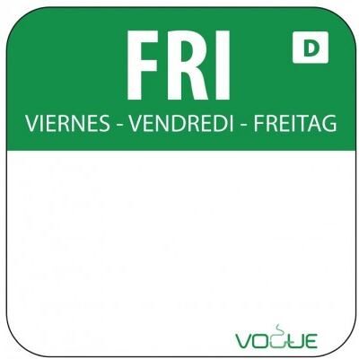 1000 étiquettes Alimentaires Jour Semaine - Vogue - - Polypropylène Vert - Publicité 1000 étiquettes Alimentaires Jour Semaine - Vogue - - Polypropylène Vert - Publicité
