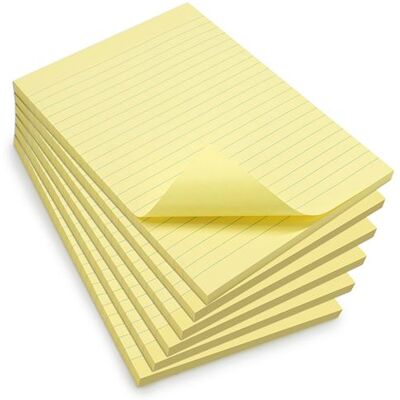 Non communiqué Waytex - 6 Blocs de 100 notes autocollantes lignées format A5 Jaune Jaune - Publicité Non communiqué Waytex - 6 Blocs de 100 notes autocollantes lignées format A5 Jaune Jaune - Publicité