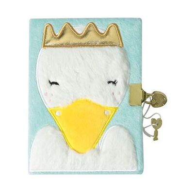 Avenue Mandarine Journal Intime Couverture Peluche - 12 x 17 cm - Cygne - Publicité Avenue Mandarine Journal Intime Couverture Peluche - 12 x 17 cm - Cygne - Publicité