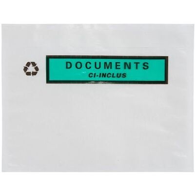 Non communiqué Pochette adhésive porte-document documents ci-inclus 162 x 120 mm - Boîte de 250 - Blanc - Publicité Non communiqué Pochette adhésive porte-document documents ci-inclus 162 x 120 mm - Boîte de 250 - Blanc - Publicité